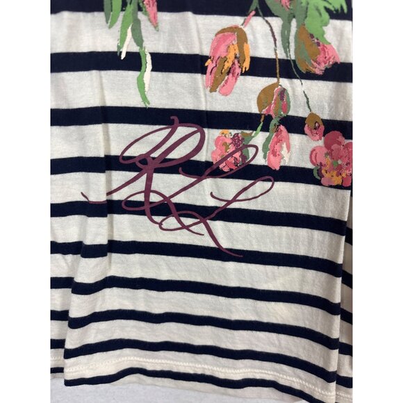 Lauren Ralph Lauren Womens Striped Floral Top Size M - Picture 3 of 9